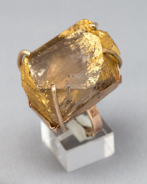Dripping in Gold Topaz Ring