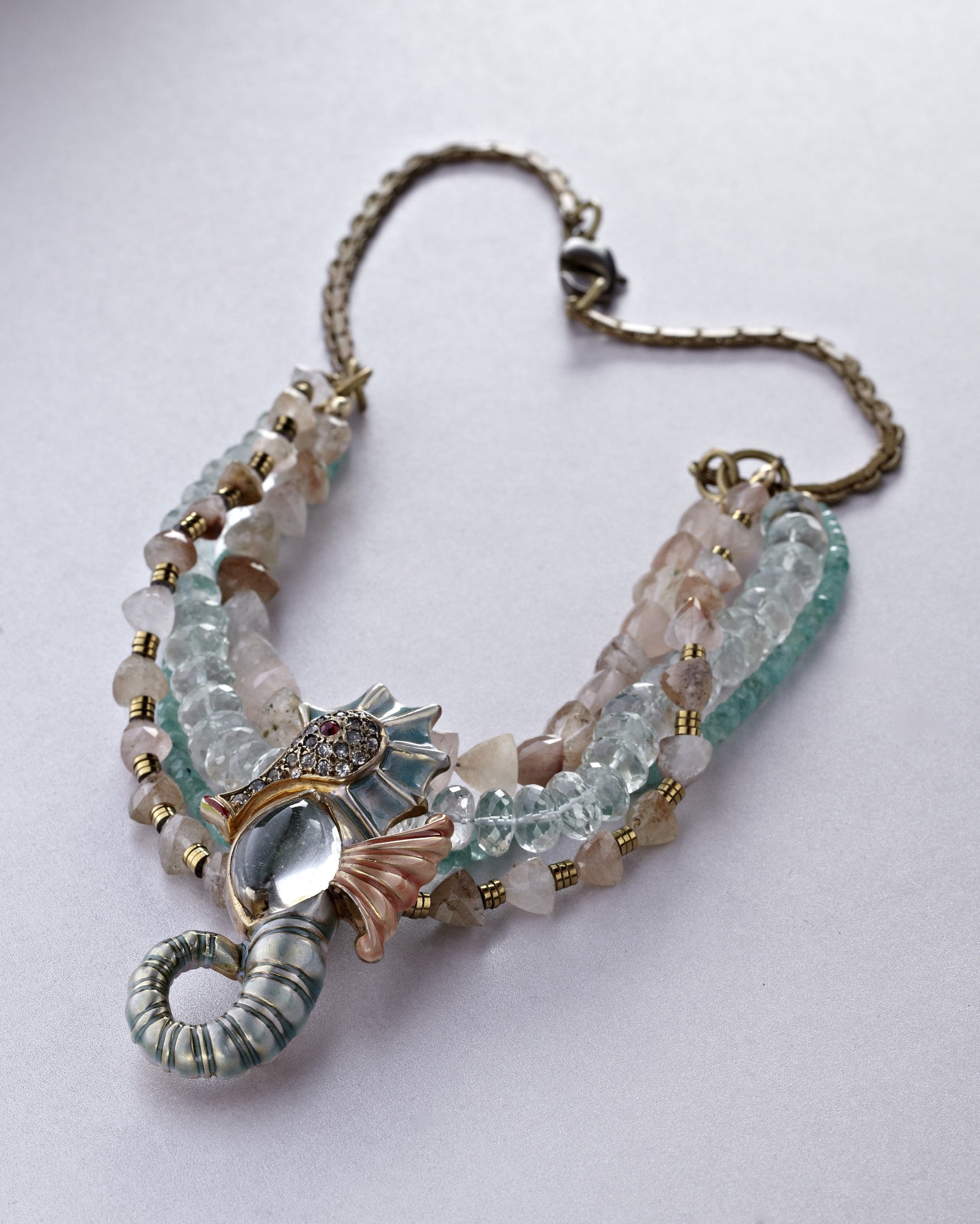 Seahorse with Aquamarine