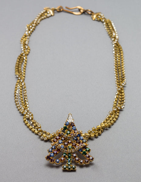 White and Gold Christmas Necklace
