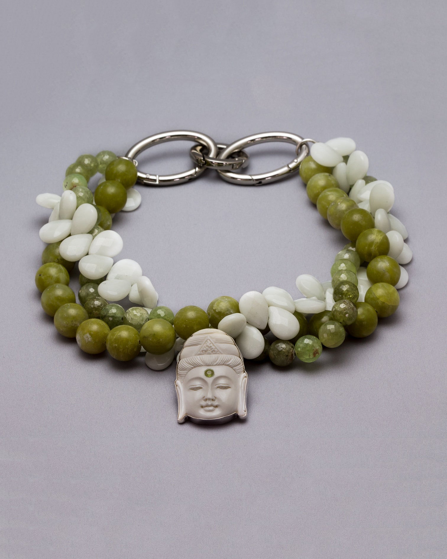 Prayerful Buddha with Peridot Third Eye